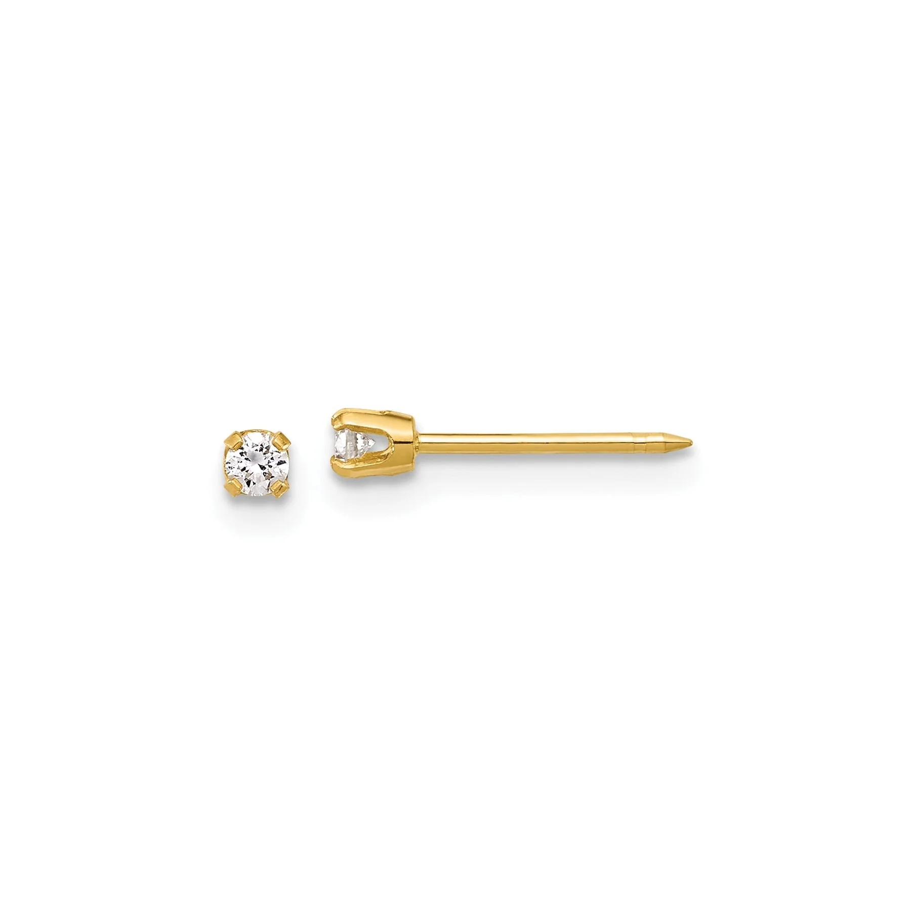 Crafted 14k Yellow Gold Lab Grown Diamond Studs Post Piercing Earrings Optimized