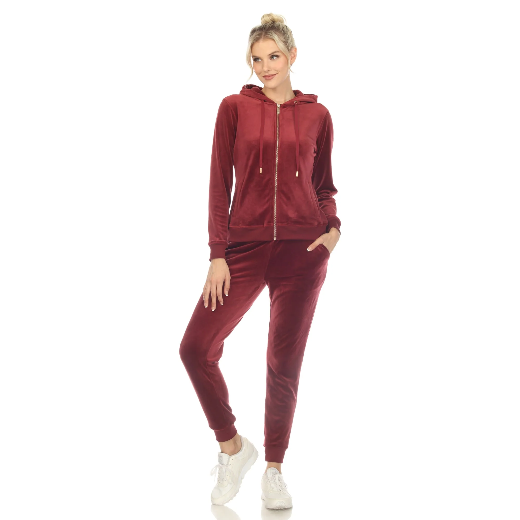 Smooth White Mark Women's 2 Piece Velour Tracksuit Set Professional