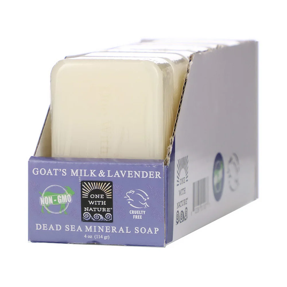 Certified One With Nature Dead Sea Mineral Soap Goats Milk And Lavender 6 Bars 4 Oz Organic