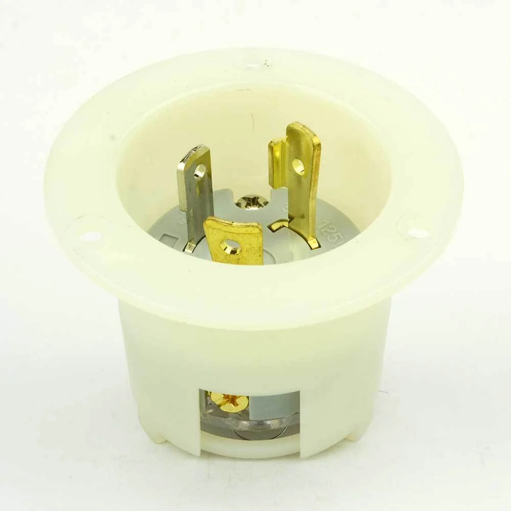 Carefully Designed Male Twist Lock Flanged Inlet 3 Wire 30 Amps 250V NEMA L6-30P Flush Mount Plug Enhanced