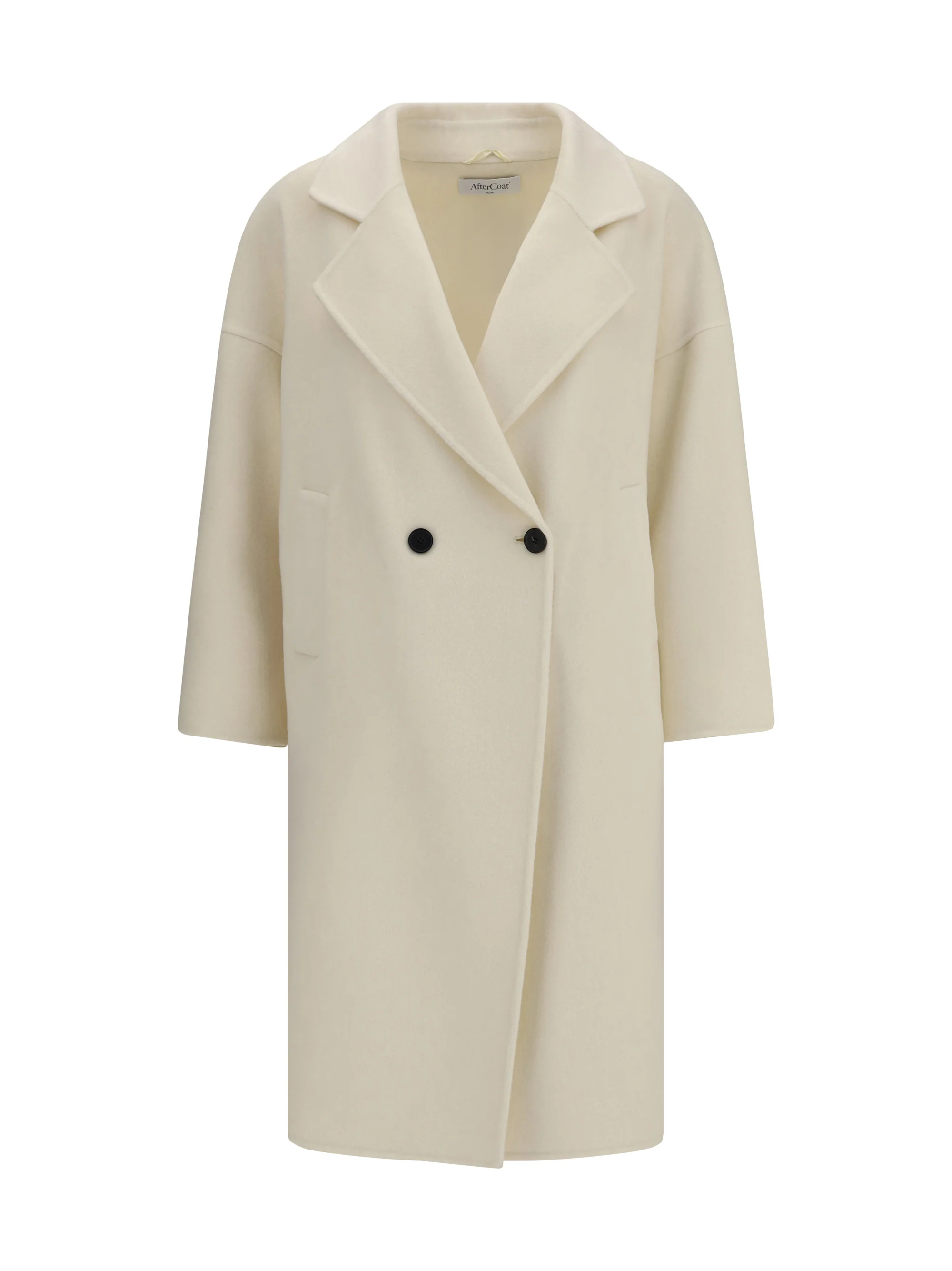 Stylish Double-Breasted Long Coat Cream Healthy