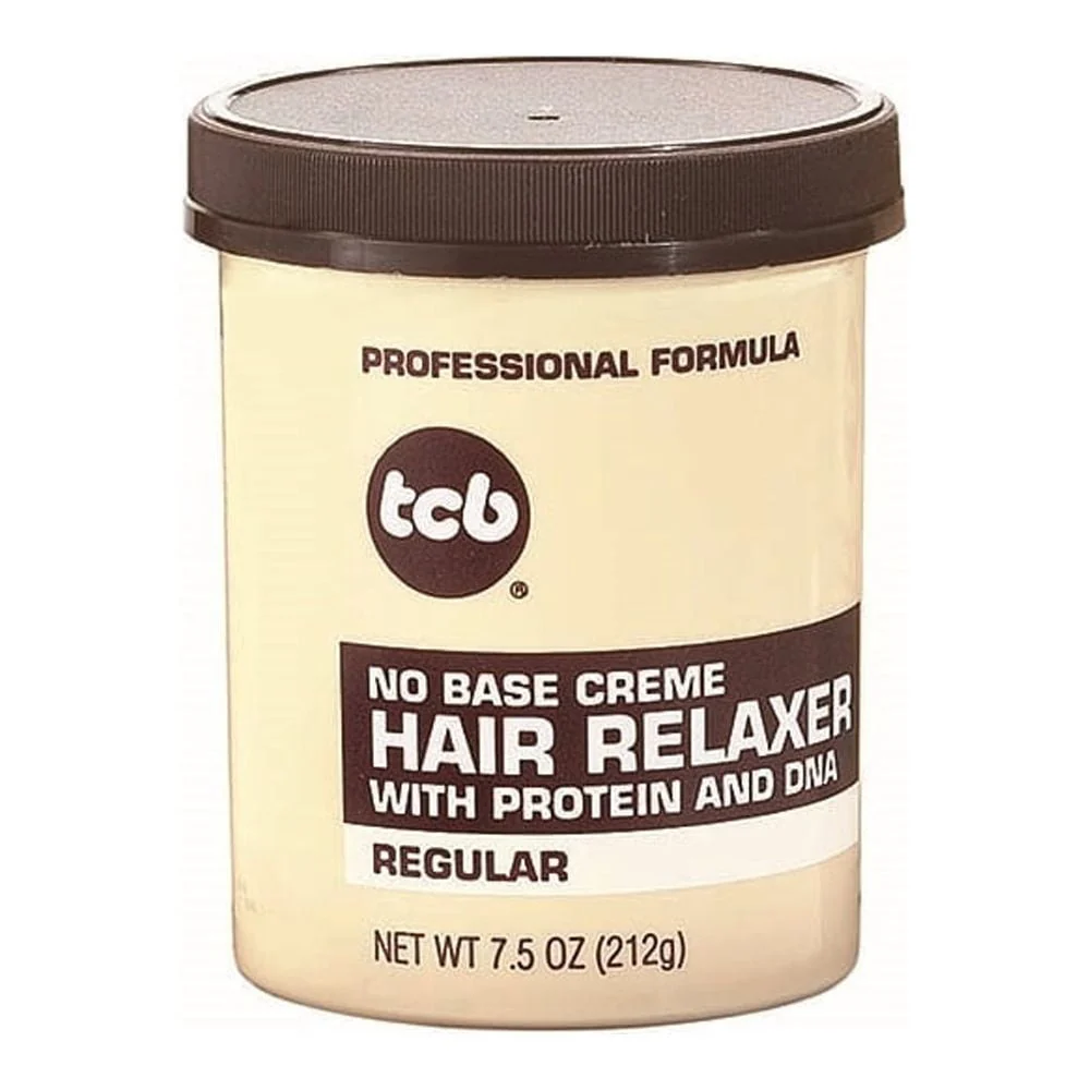 Luxury Tcb No Base Creme Hair Relaxer Regular Jar 7.5 Oz Green