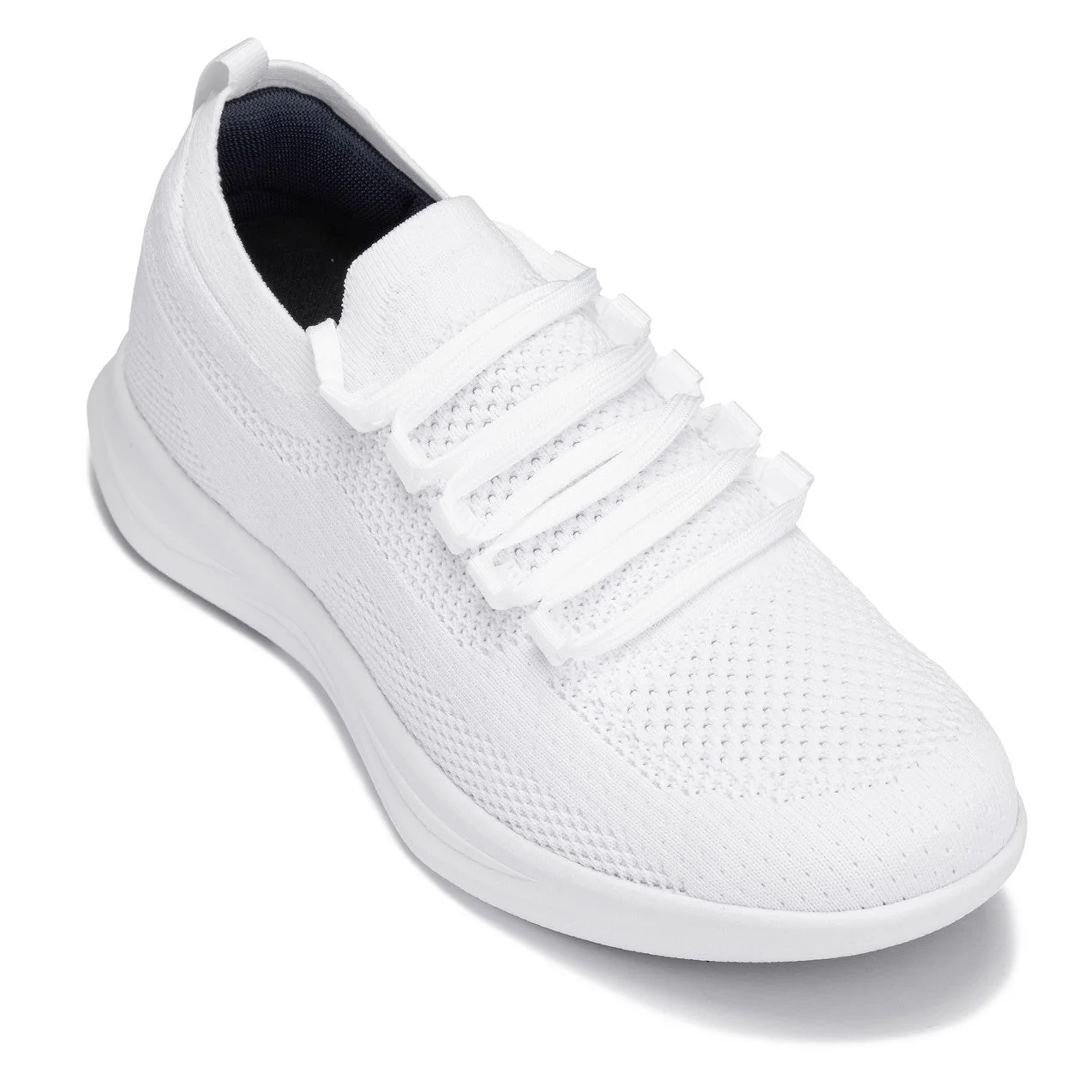Soft CALTO - QA061 - 2.4 Inches Taller White White Sole - Lightweight Knitted Sneakers Outstanding