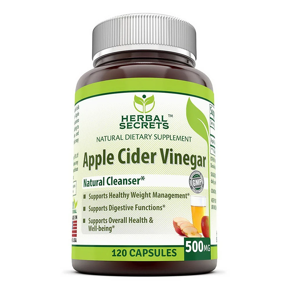 Fine Nutrition Herbal Secrets Apple Cider Vinegar 500 mg Capsules 120 Ea Official