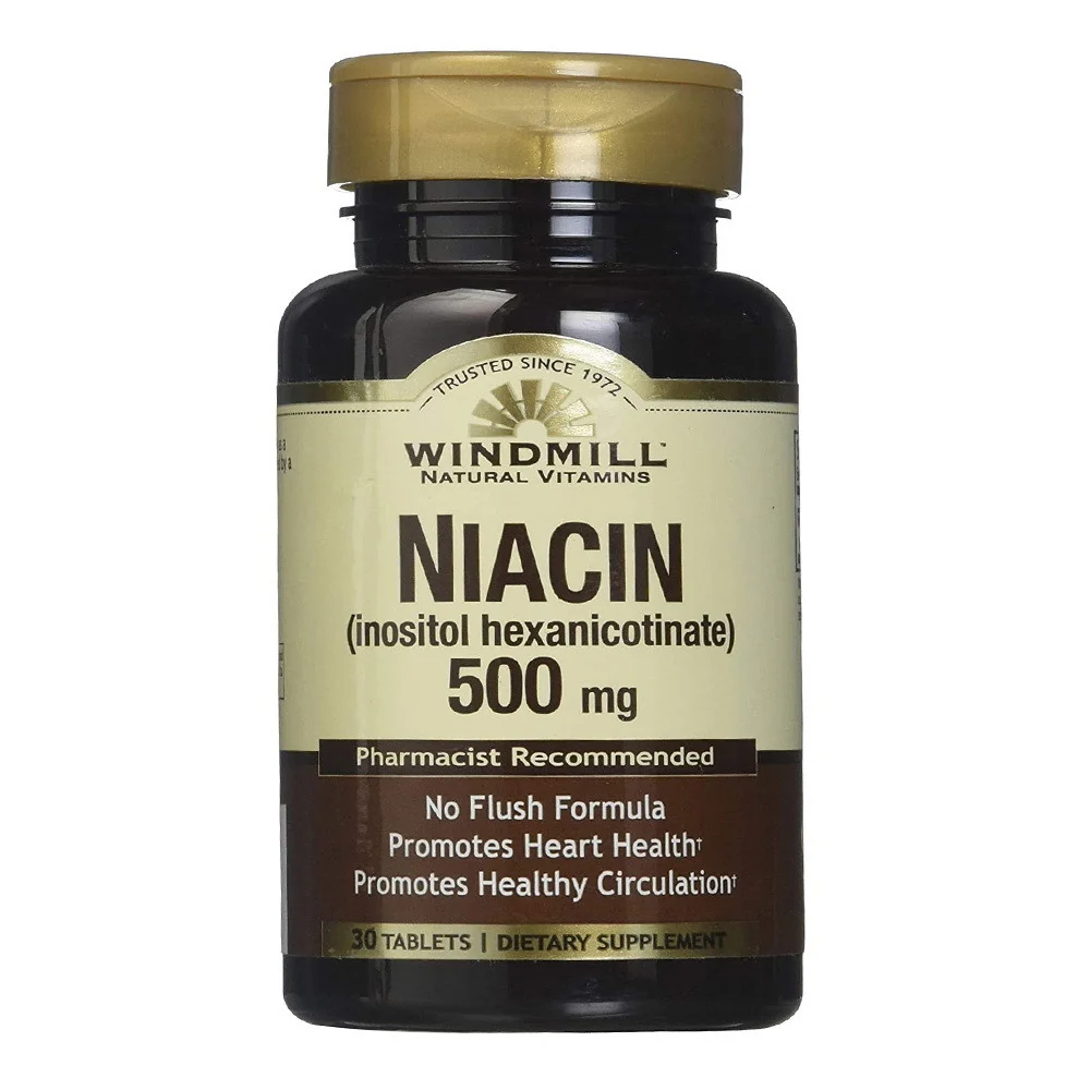 Soft Windmill No Flush Niacin 500 Mg Tablets - 30 Ea Reusable
