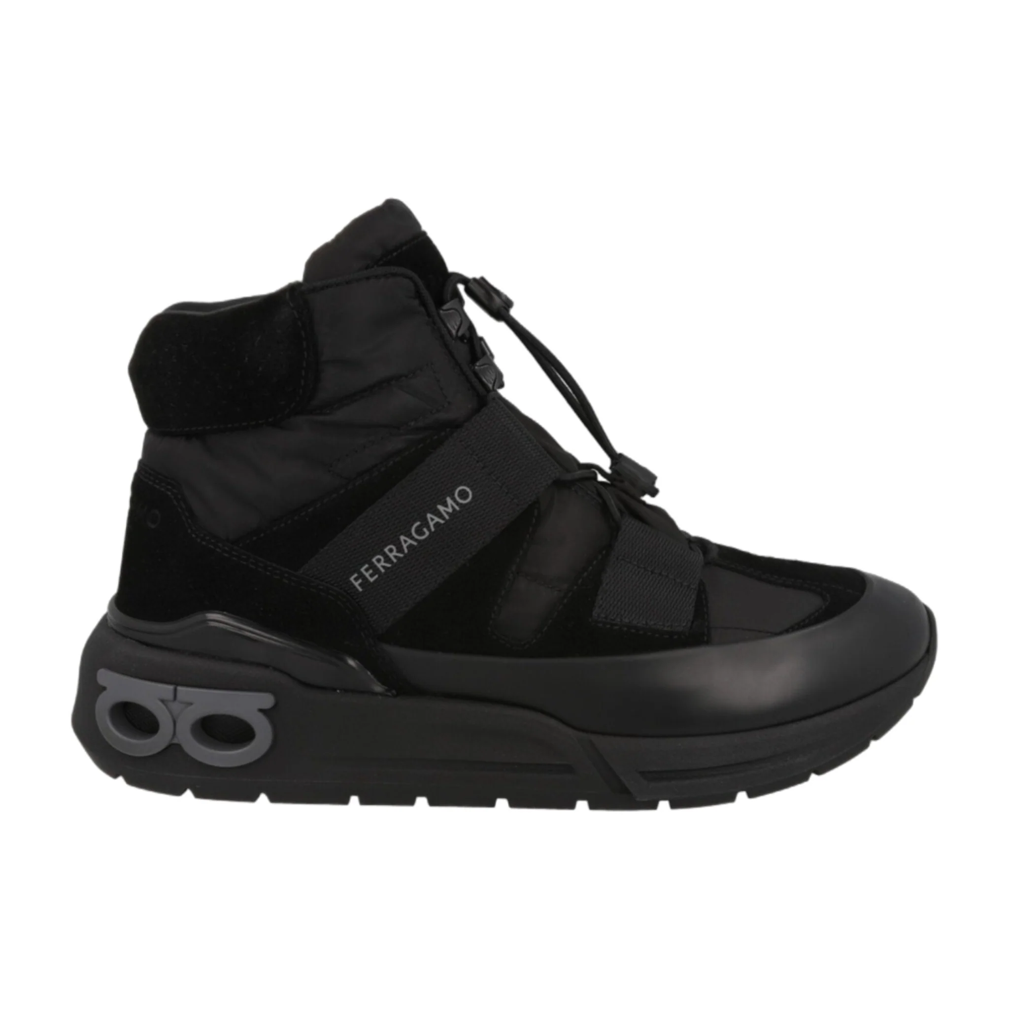 Natural Ferragamo Leonida High-Top Sneakers Authentic
