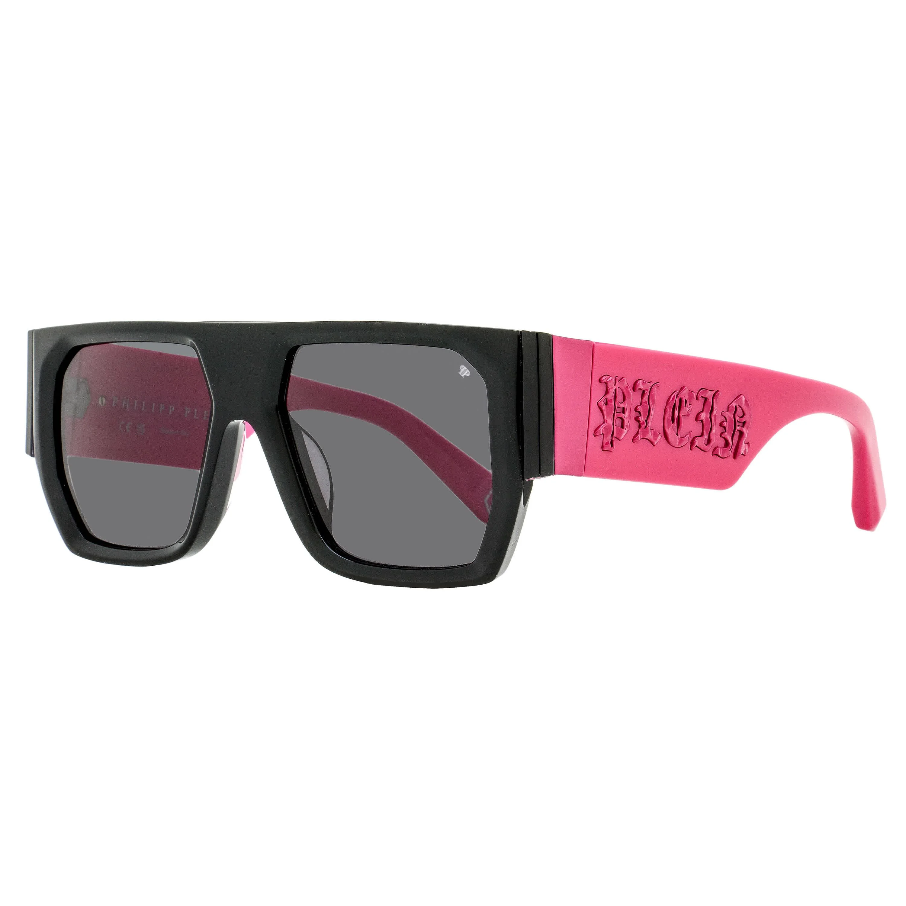 Unique Philipp Plein Master Oversize Sunglasses SPP094M 700F Black Pink 54mm Artisan