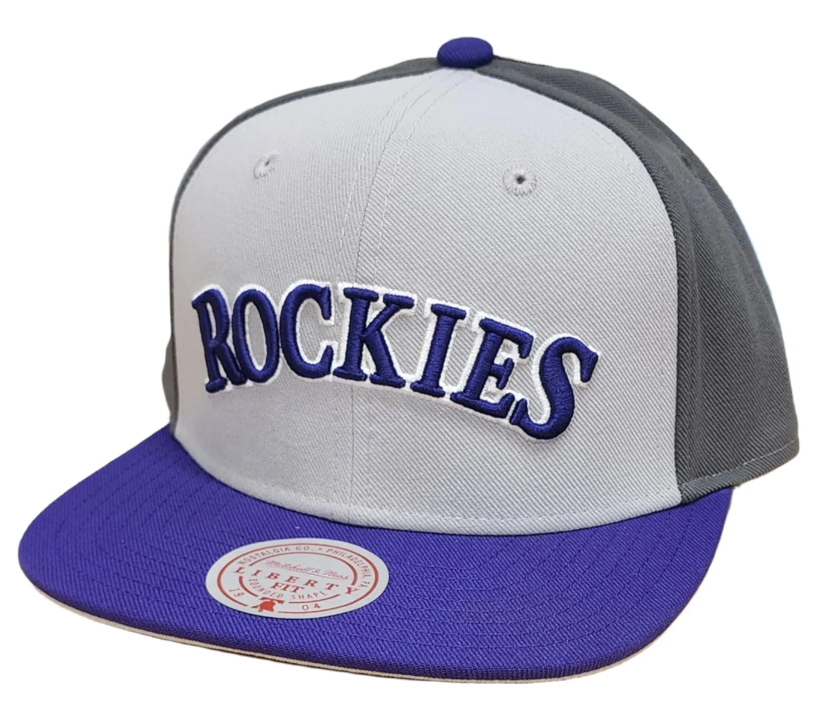 Trusted Mitchell Ness Men's MLB Triple Play Liberty Snapback Coop Rockies Snapback Caps Reliable