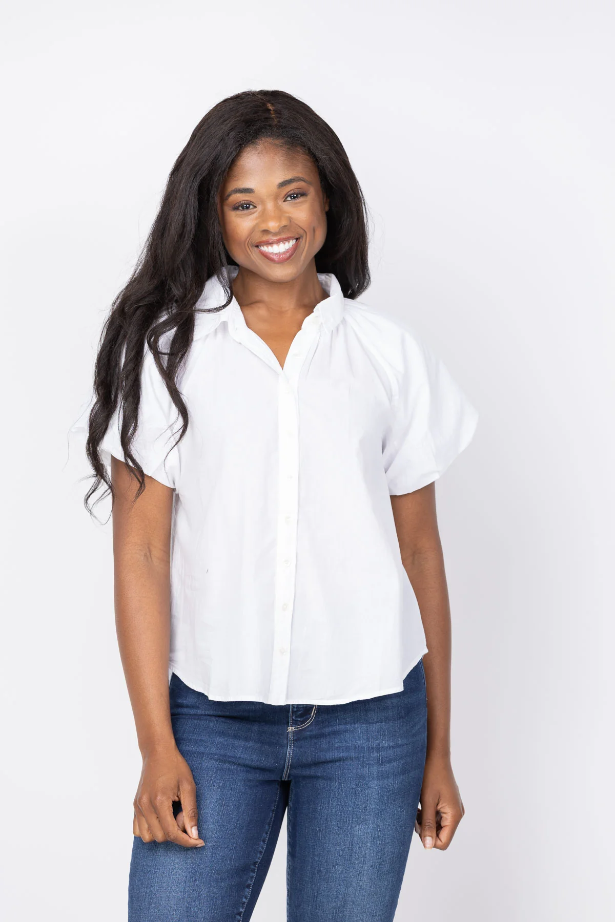 Reusable XiRENA Lyla Shirt in White Powerful