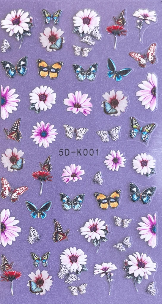 Artisan Textured Decals - Butterflies Daisies 5d K 001 Exceptional