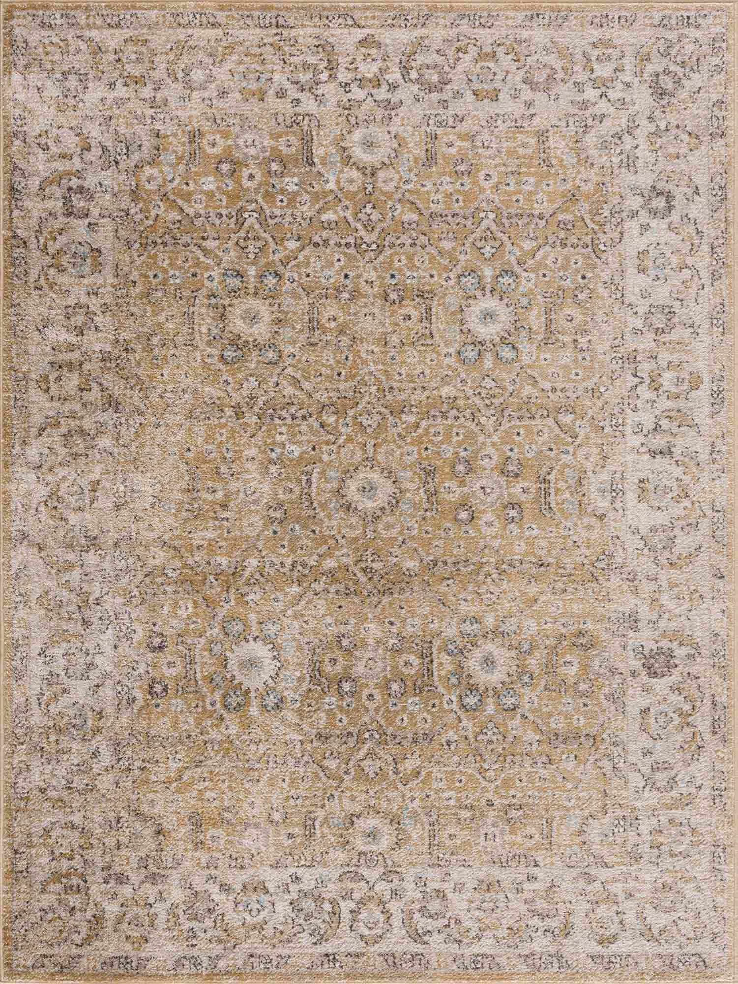 Detailed Anana Gold Beige Area Rug - Soft