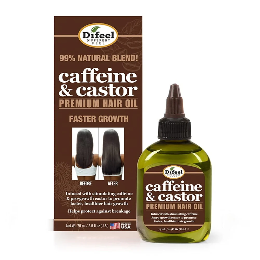 Secure Difeel Caffeine And Castor Premium Hair Growth Oil 2.5 Oz Verified