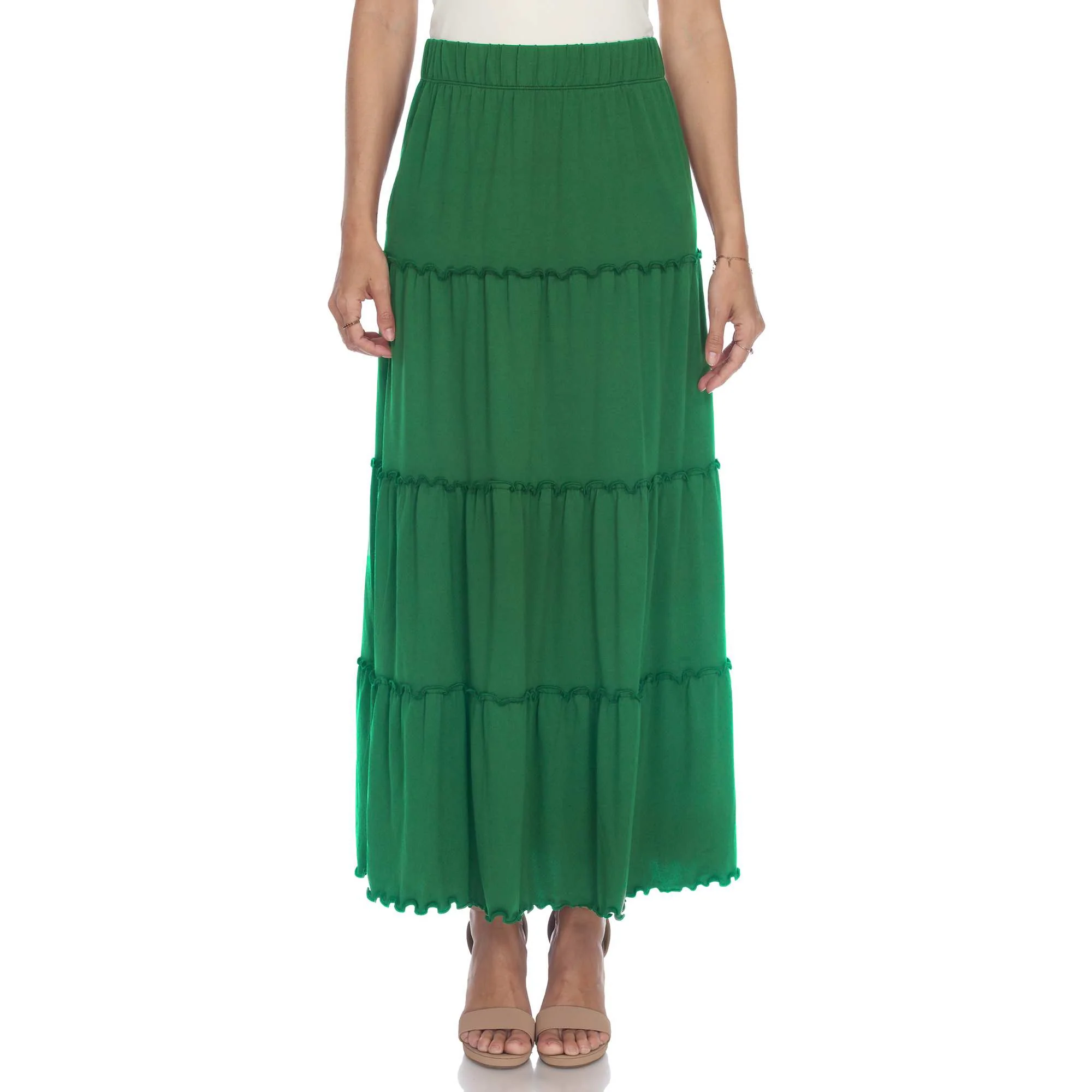 Genuine White Mark Women's Tiered Maxi Skirt Organic