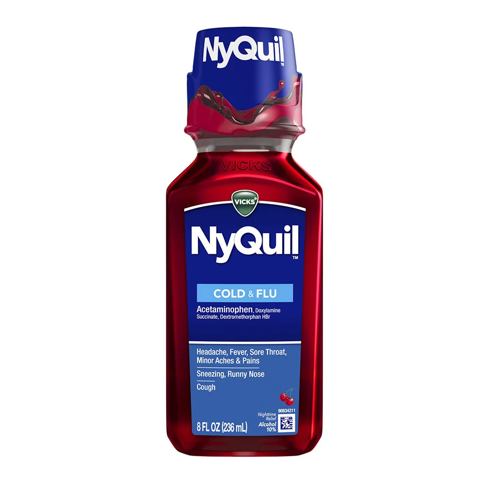 Artisan Vicks Nyquil Cherry Cold And Flu Night Time Relief Liquid 8 Oz Contemporary