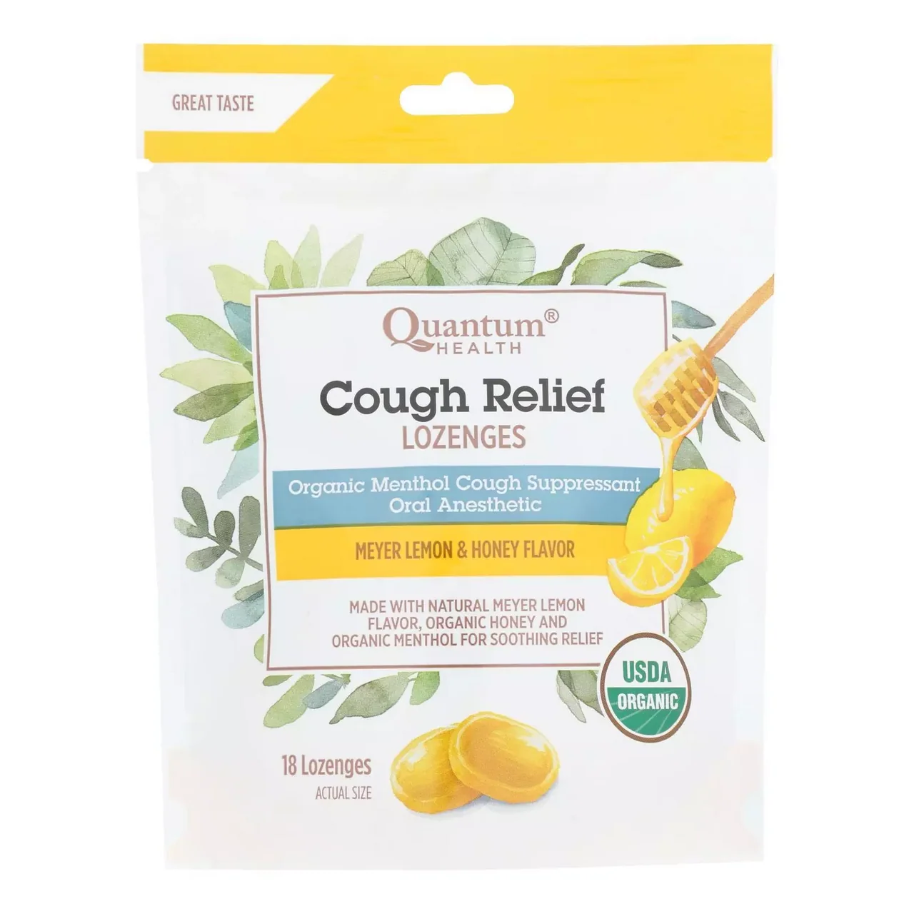 Safe Quantum Health Cough Relief Lozenges Meyer Lemon and Honey Flavor 18 Ea Outstanding