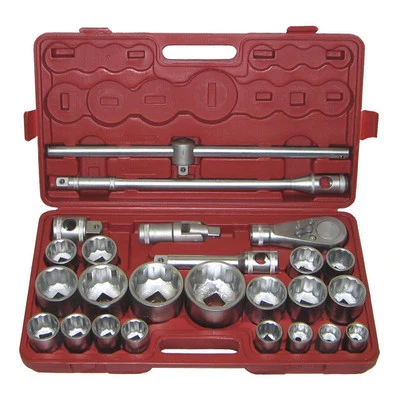 Certified 26 Piece 3 4 1 Drive Metric 12 Point Large Ratchet Socket Set Tool Kit Durable