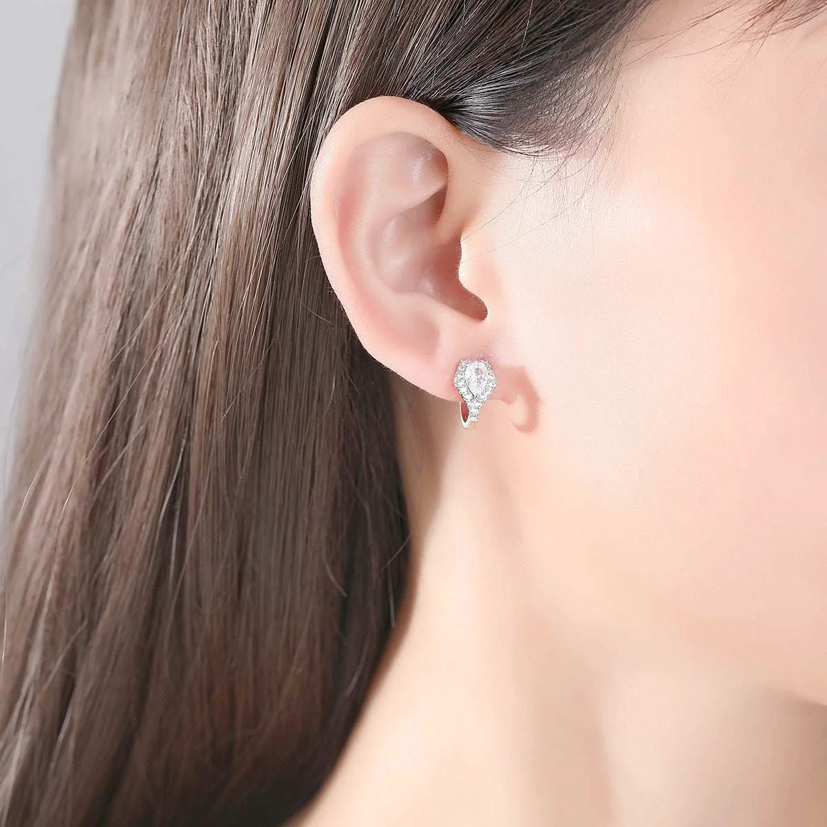 Top-Quality Crystal Cubic Zirconia Silvertone Drop Ear Cuffs Refined