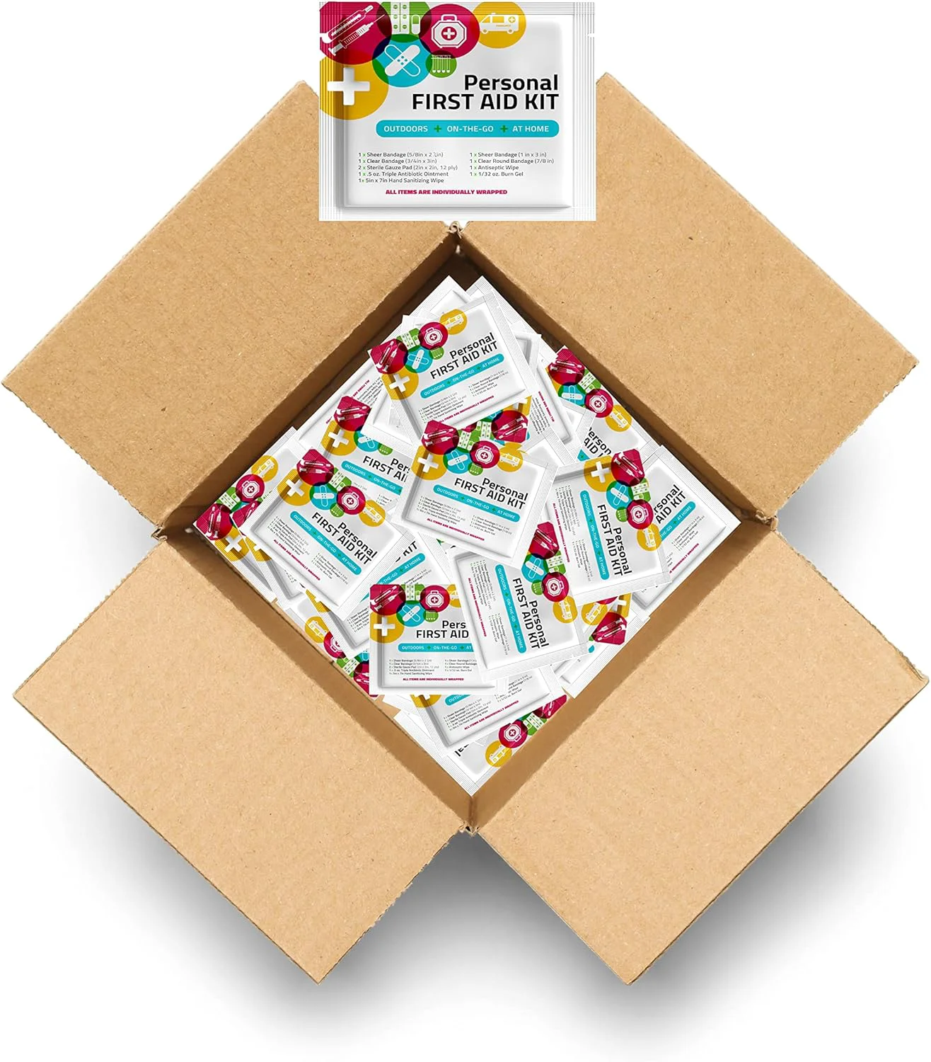 Lightweight Personal First Aid Case of 60 Multicolor Excellent
