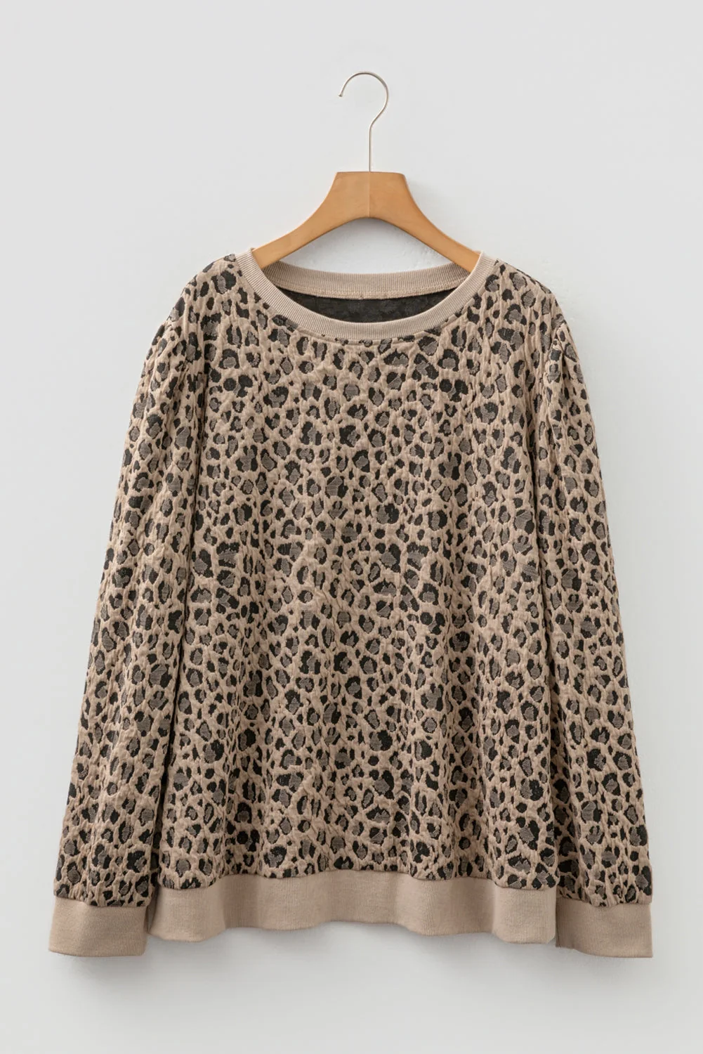 Exclusive Threaded Pear Amaya Textured Ribbed Trim Long Sleeve PLUS Top Functional