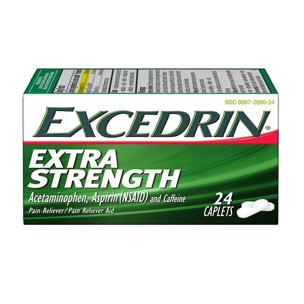 Proven Excedrin Extra Strength for Headache and Pain Relief Caplets 24 Ea Safe