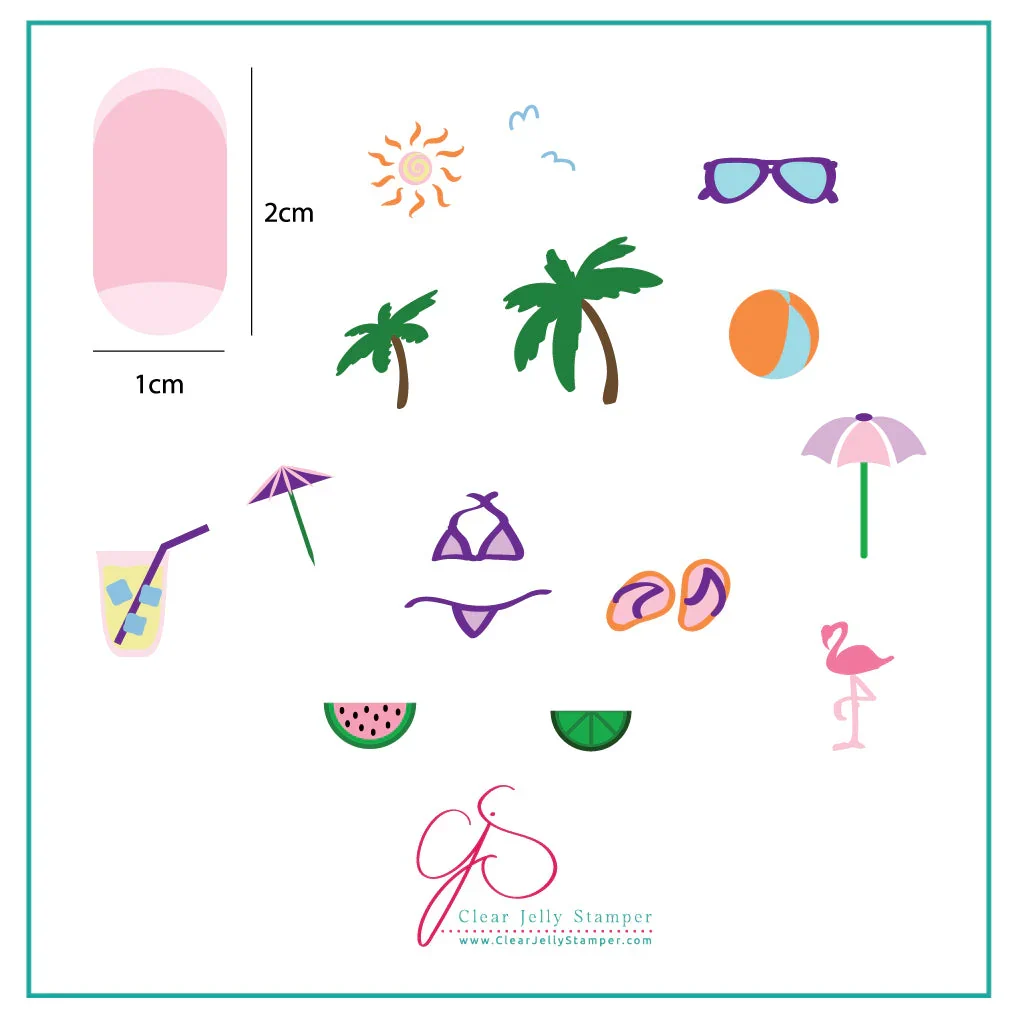Contemporary Summer Fun CjS-16 - CJS Small Stamping Plate Comfortable