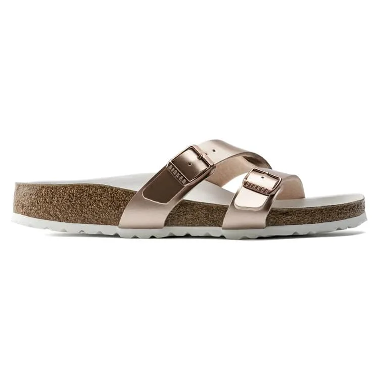 Advanced Birkenstock Yao Birko-Flor Metallic Copper Minimalist