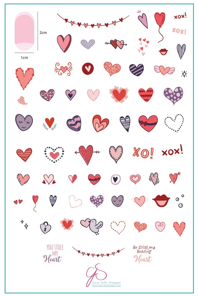 Quality PS I Heart You CjS-V-10 - Clear Jelly Stamping Plate Solid