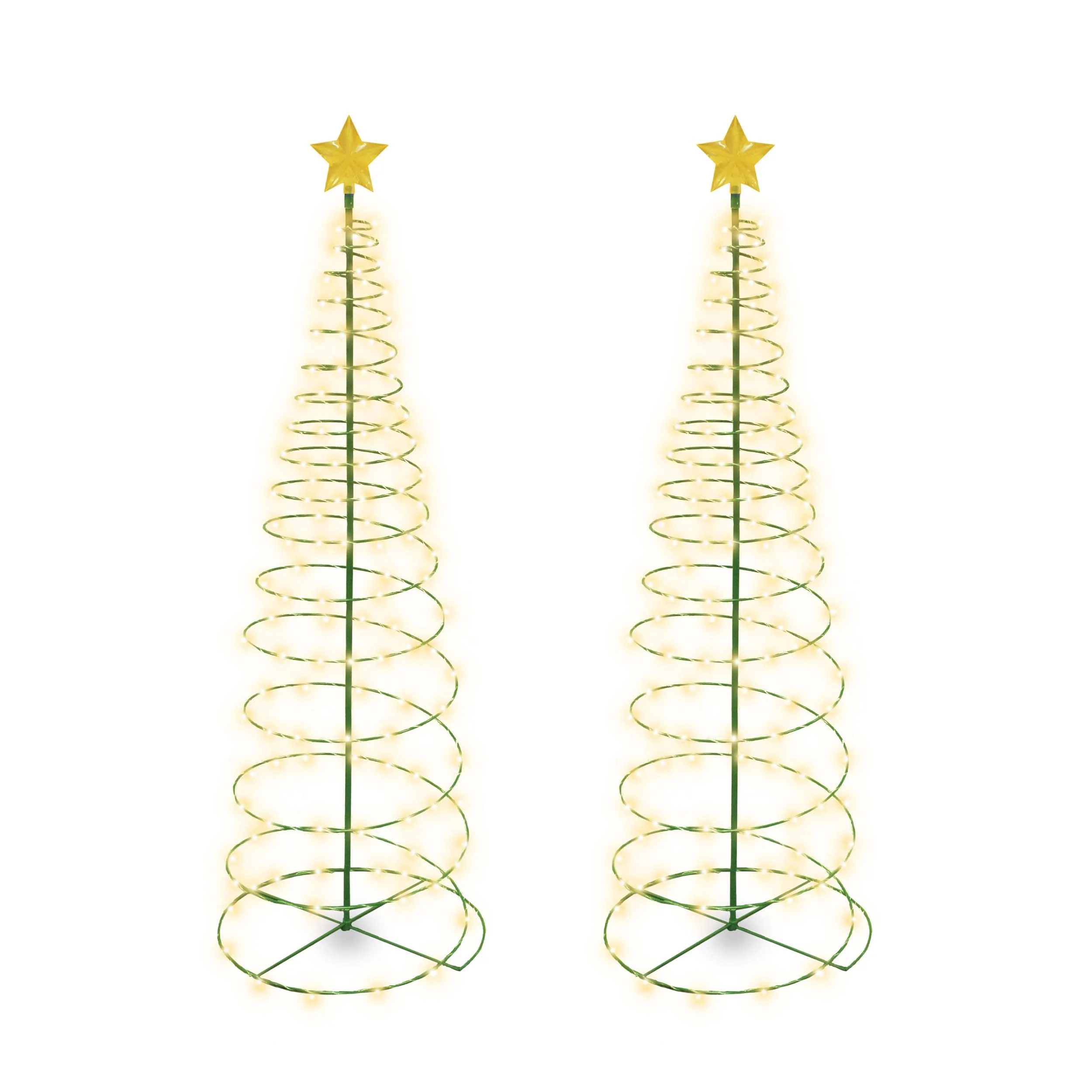 Breathable Touch Of ECO 4 ft. Merrylite Solar Warm White LED Pre-Lit Outdoor Christmas Tree - 2 Pack Optimized