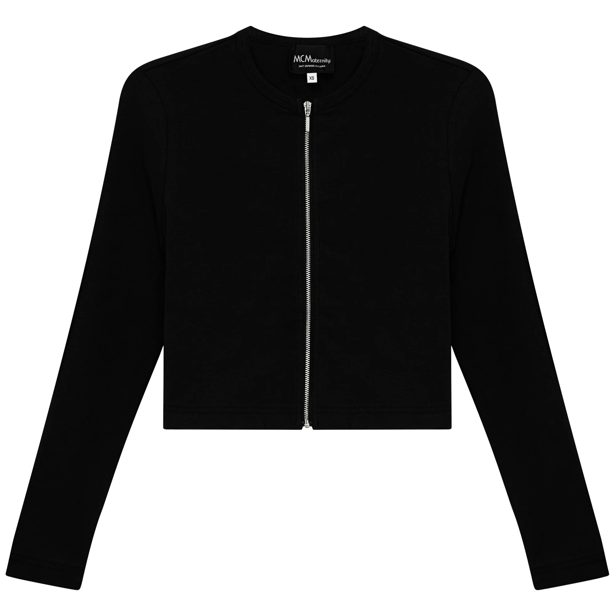 Premium Material Maternity Ribbed Zip Cardigan First-Class