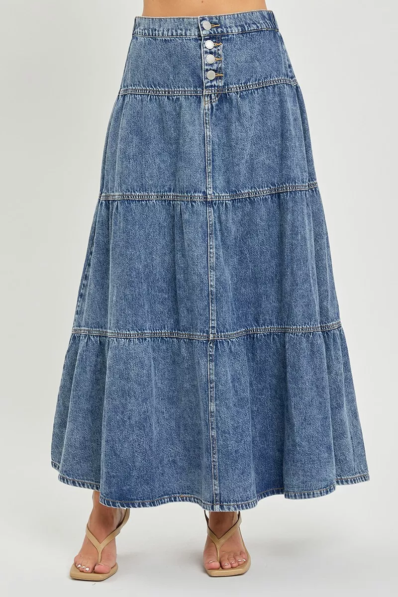 High-Performance RISEN High Rise Ruffle Long Skirts Healthy