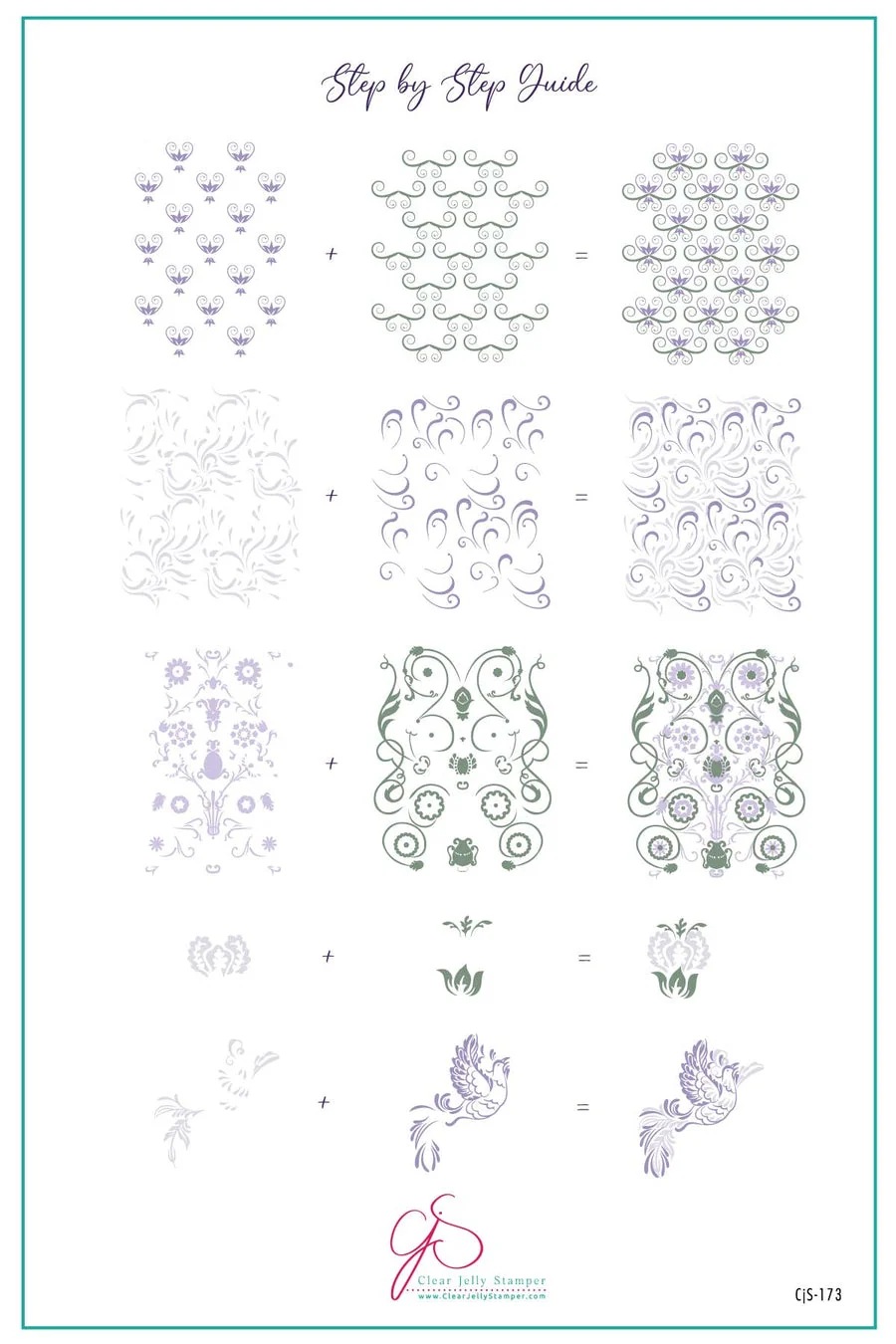 Responsible English Garden Swirls CjS-173 - Clear Jelly Stamping Plate Environmentally Friendly