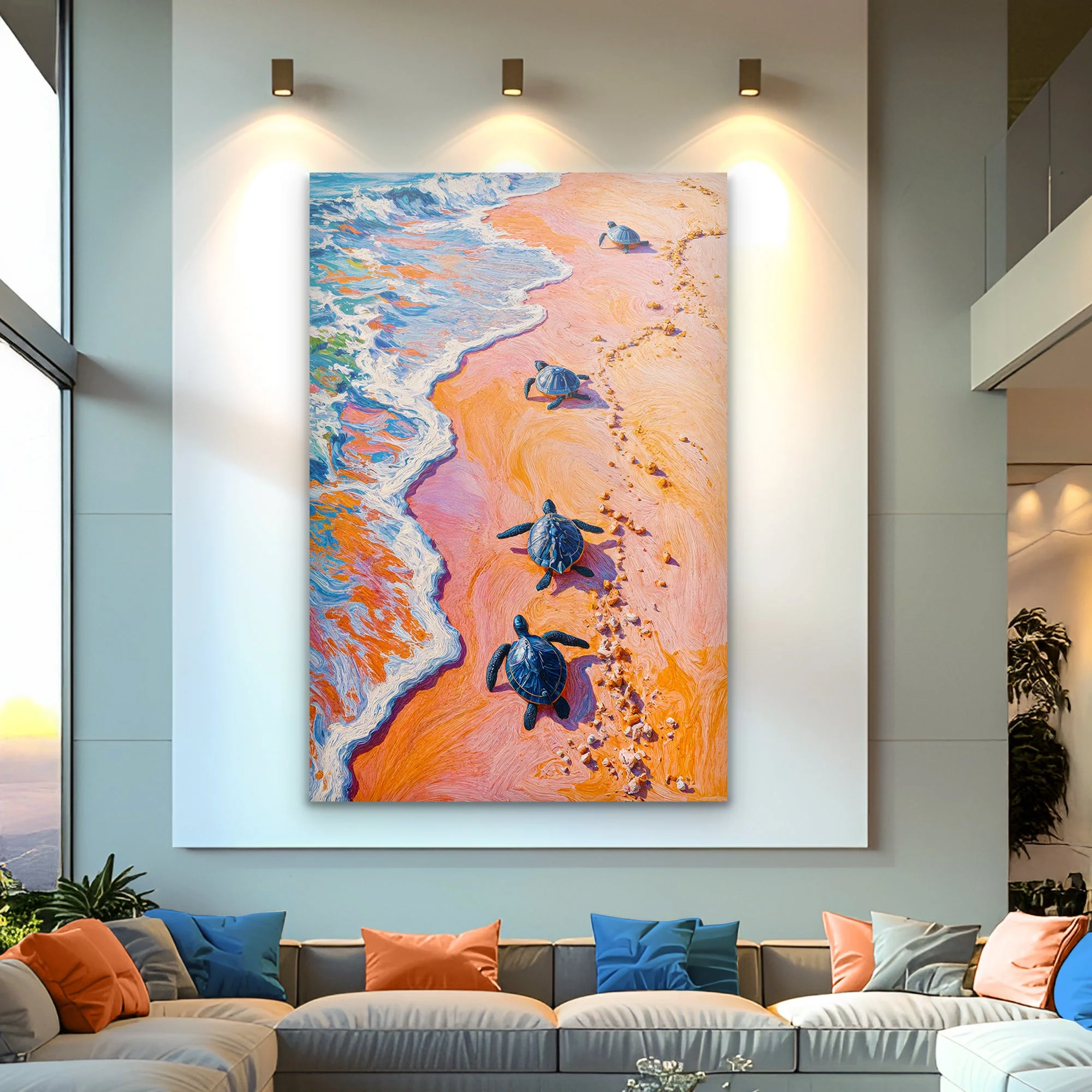 Consistent Turtles' Journey To The Sea Wall Art Elite