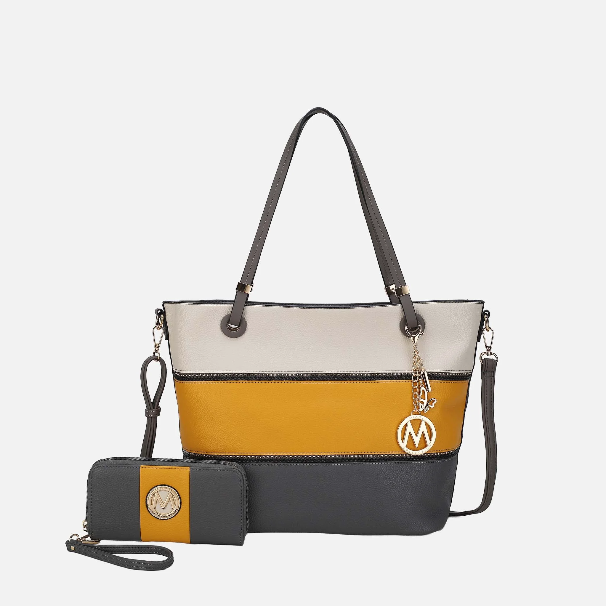Proven MKF Collection by Mia K. - Vallie Tote Bag and Wallet set Solid