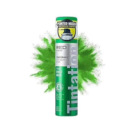 Minimalist Kiss Tintation Forest Green Temporary Hair Color Spray Smudge Proof and Washable Styling 2.82Oz 80g Verified