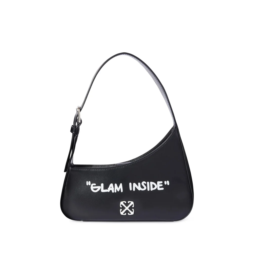Elegant Shoulder Bag Black Calf Leather Recyclable