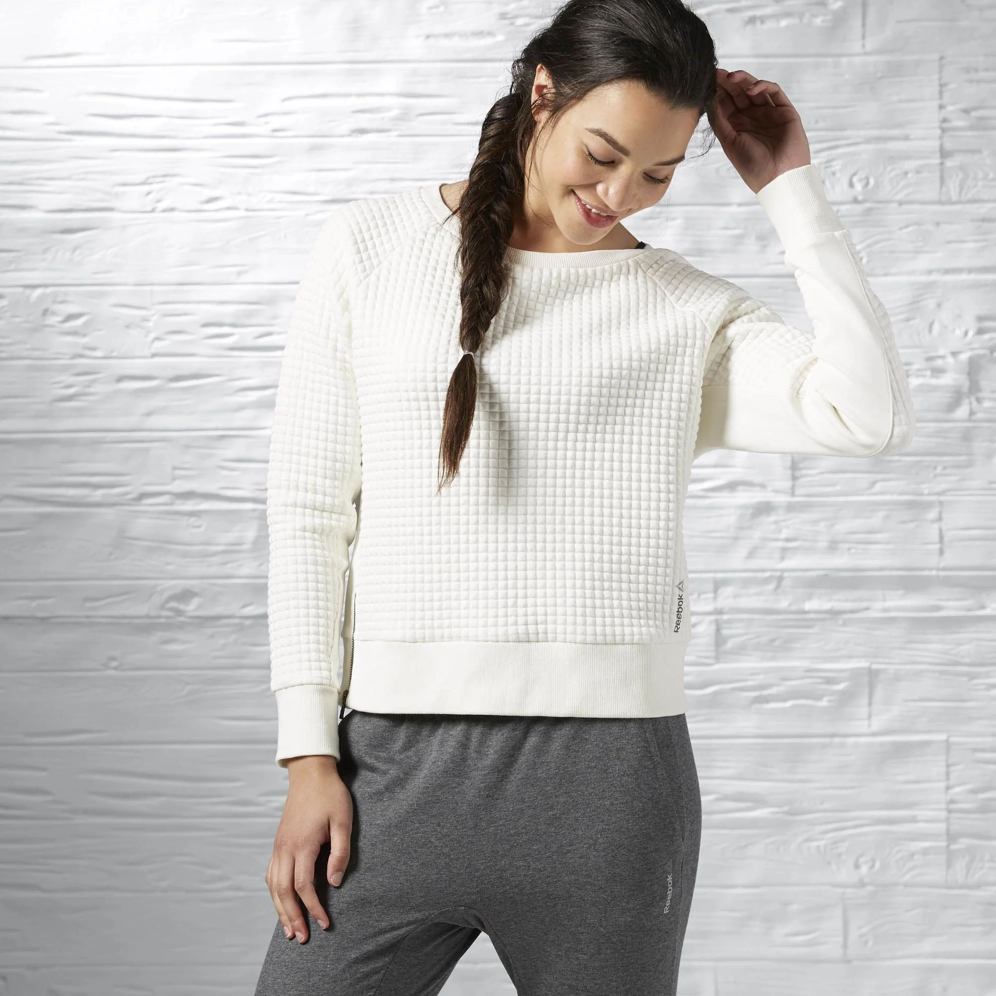 Efficient Reebok Women's Winter Pack Quilted Crewneck High-Grade