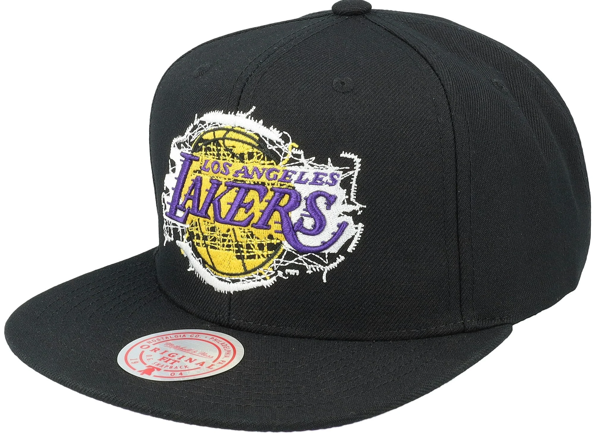 First-Class Mitchell Ness Men's NBA Embroidery Glitch Snapback Lakers Snapback Caps Functional