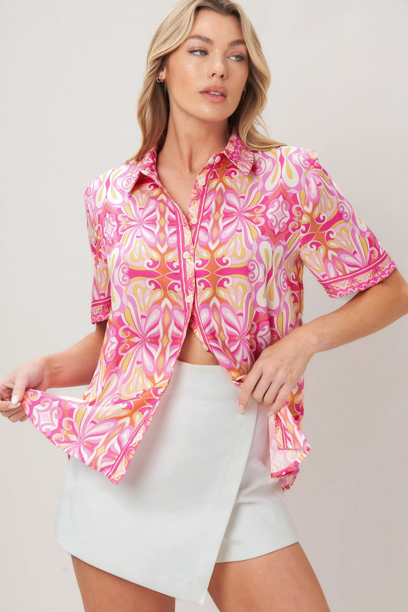 Luxury Candy Orbit Woven Top Green