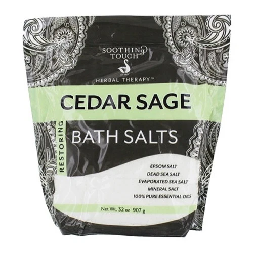 Elegant Soothing Touch Cedar Sage Restoring Bath Salts Pouch 32 Oz Selected