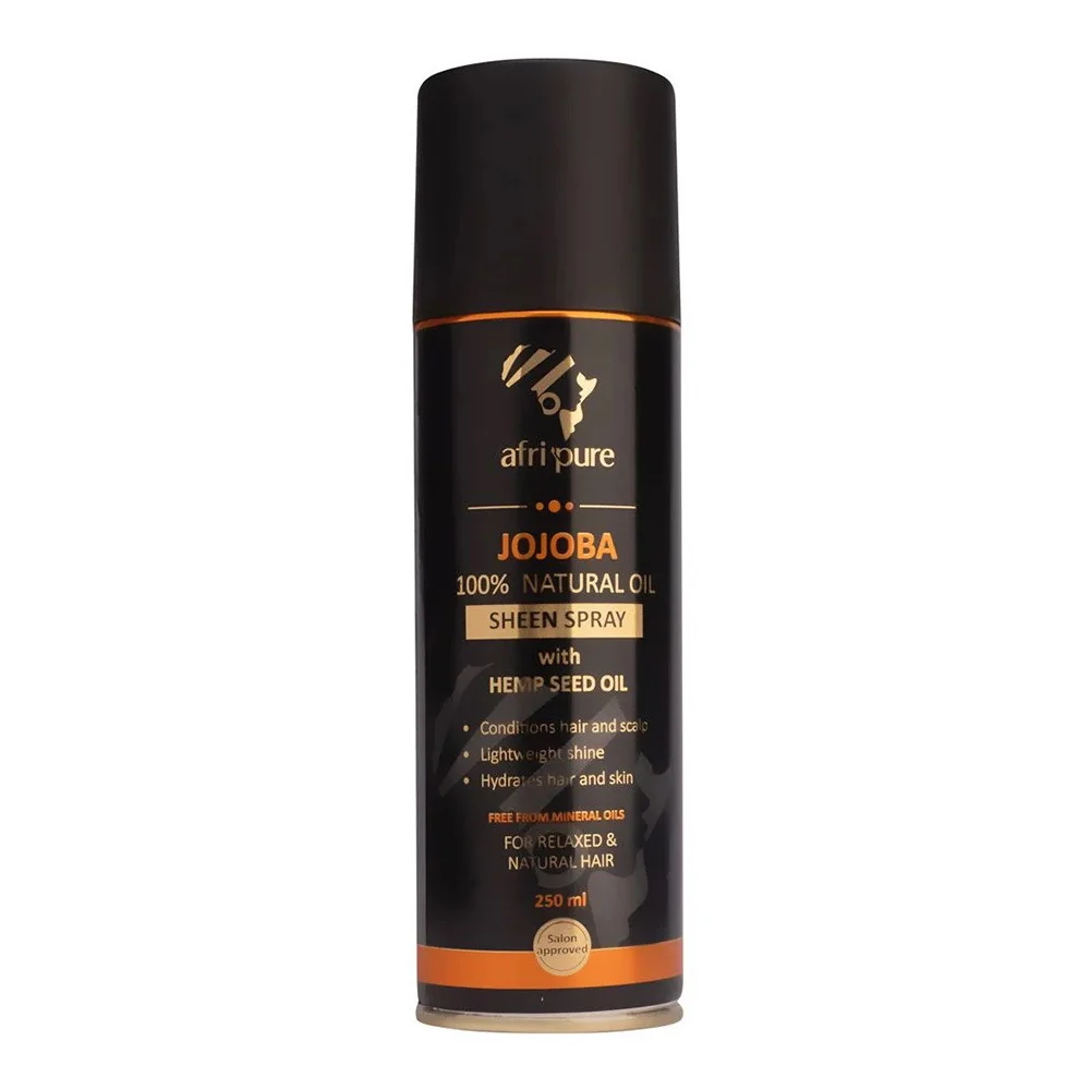 Afripure Natural Jojoba Oil Sheen Spray with Hemp Seed Oil 8.5 Oz Premium