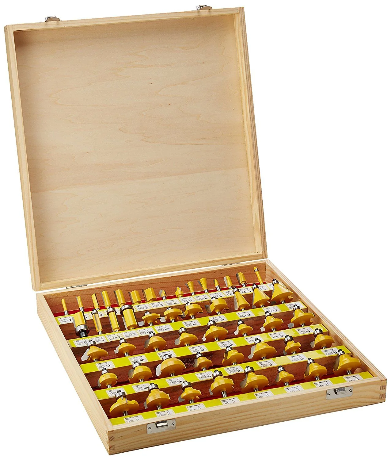 Genuine 50 PC Assorted Carbide Tipped Router Bits in Wood Case Fashionable