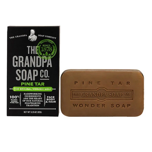 High-Grade Grandpas Wonder Pine Lathers White Tar Bath Bar Soap 3.25 Oz Expertly Made