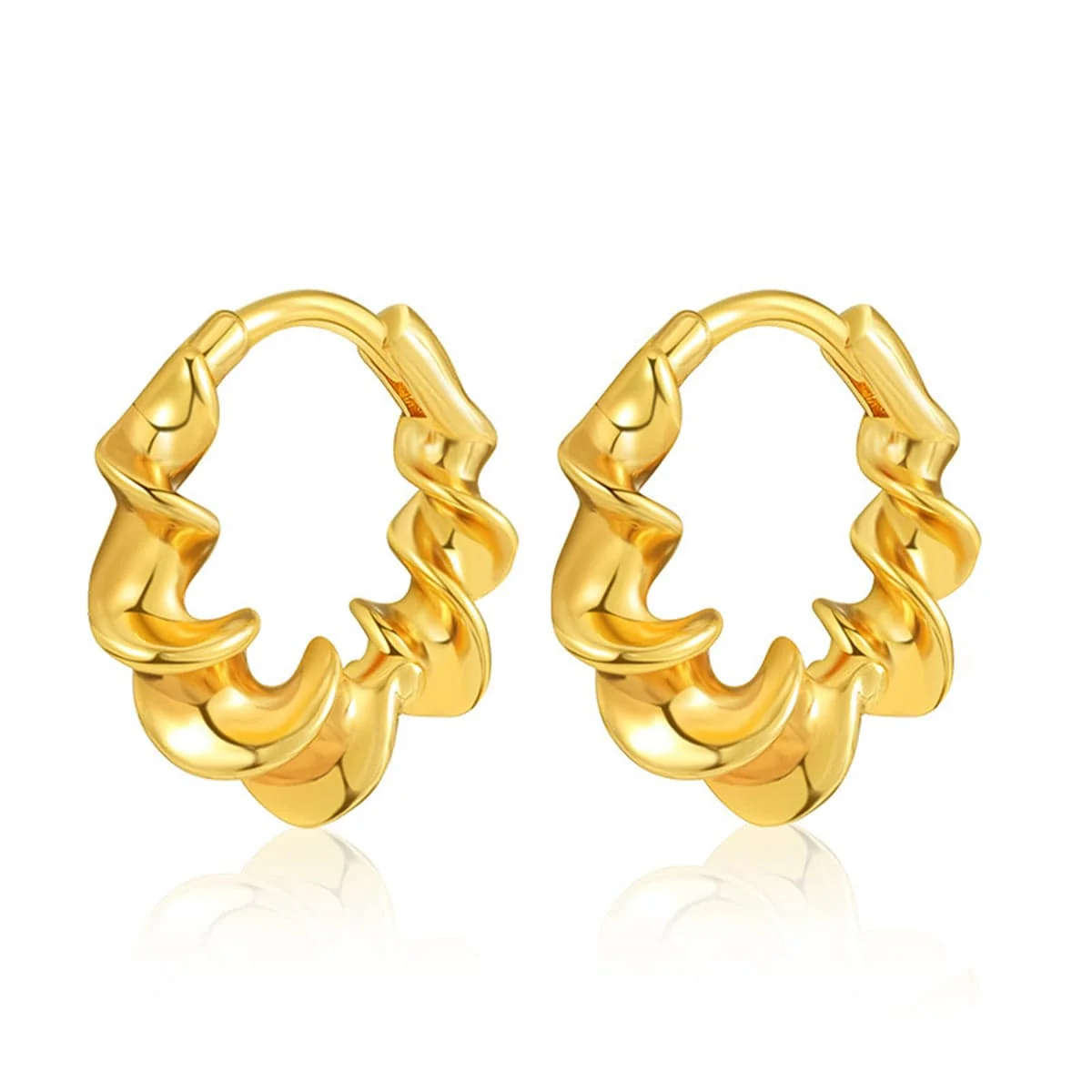 Dependable Goldtone Twine Huggie Earrings Proven