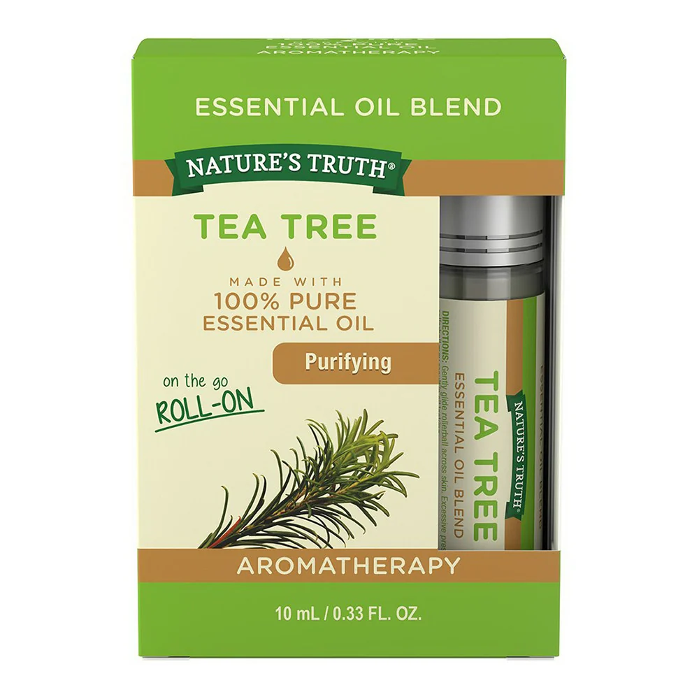 Organic Natures Truth Roll On Tea Tree 0.33 Oz Fast