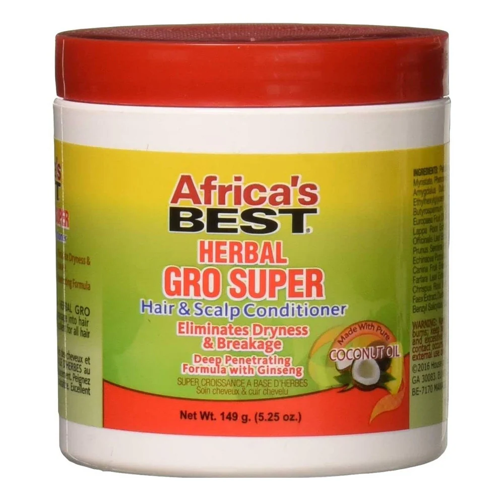 User-Friendly Africas Herbal Gro Super Hair and Scalp Conditioner 5.25 Oz Traditional