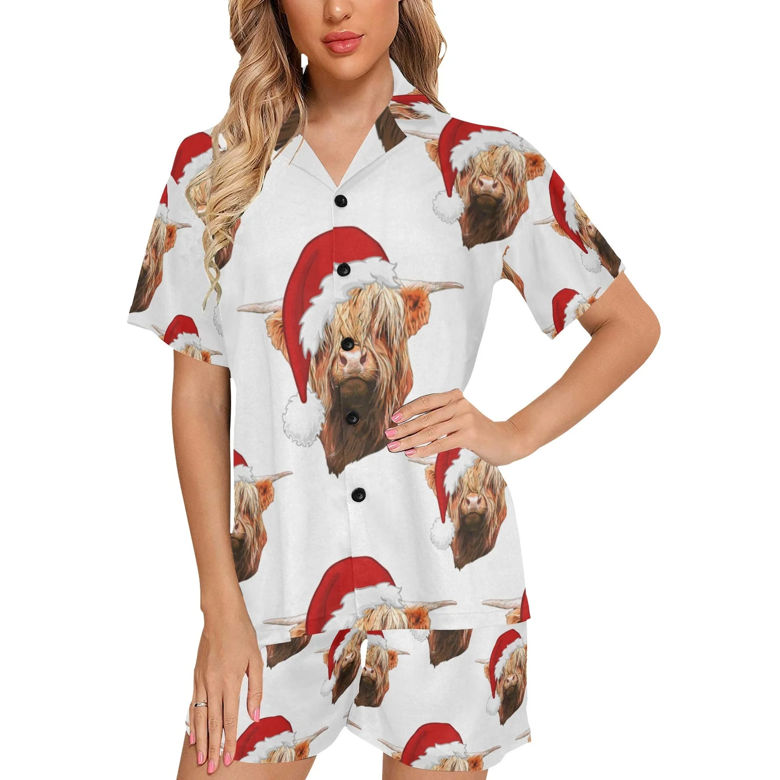 Expertly Made Highland Christmas Cow Women's Western Pajama Set Quality