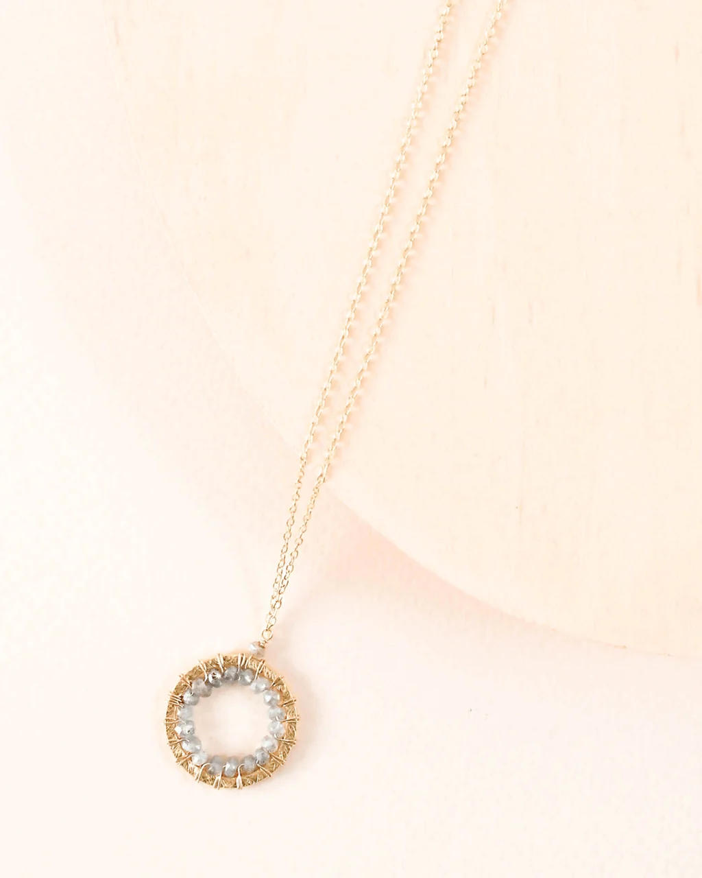 Traditional Labradorite Halo Necklace Layering Set Long-Lasting
