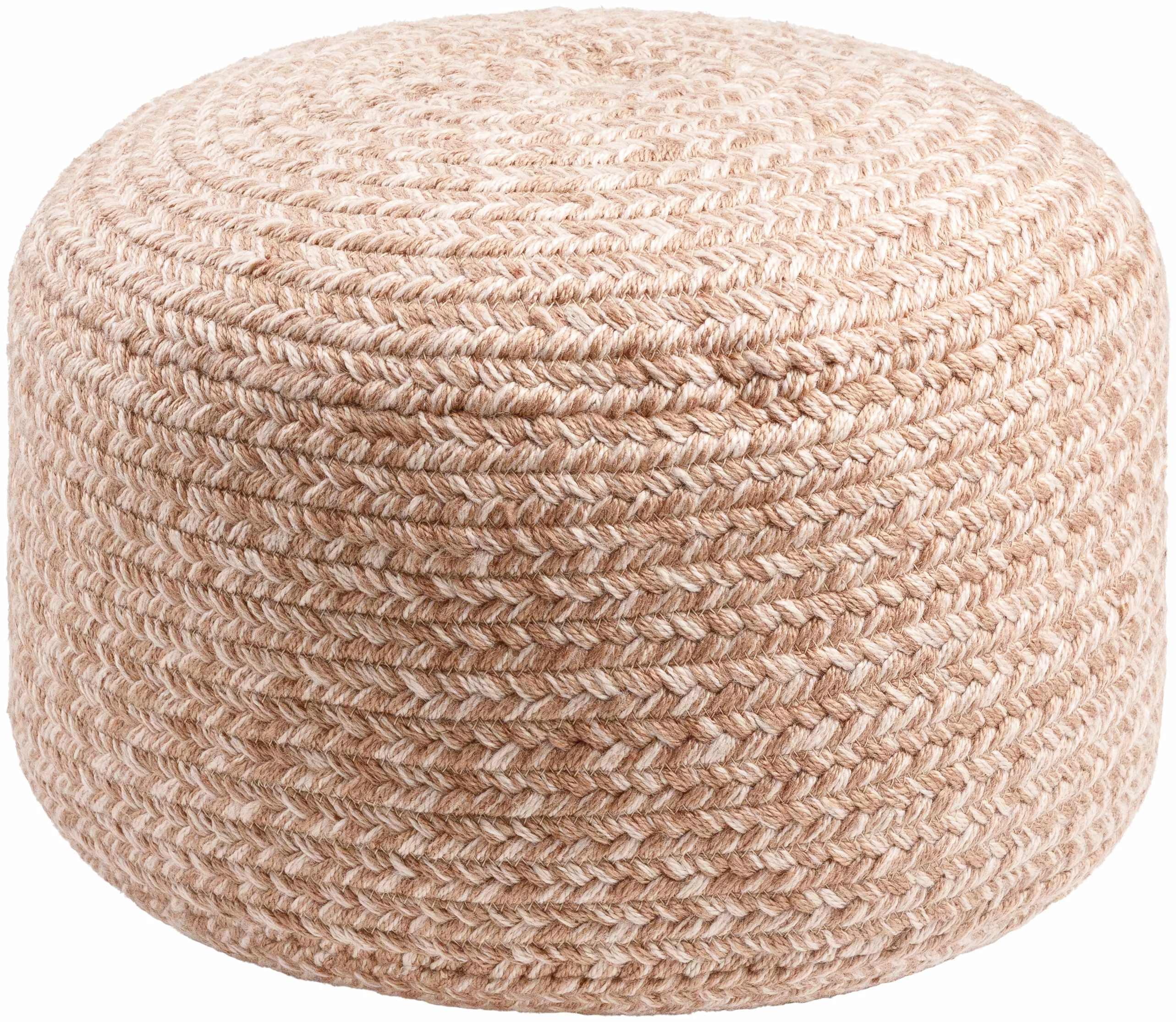 Premium Tonanitla Natural Fiber Blush Knitted Pouf Trendy