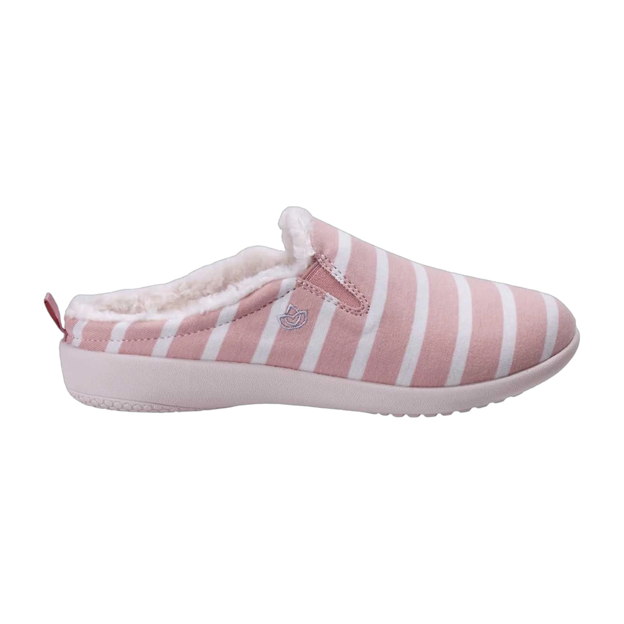 Minimalist Spenco Dundee Grey White Stripe Women's Slippers Unique