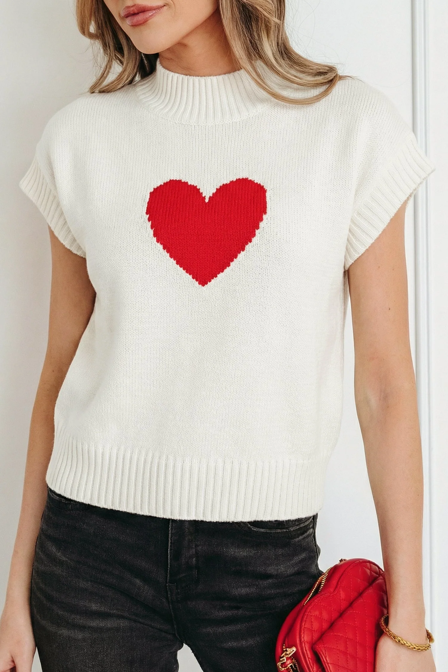 Top-Quality Threaded Pear Adele Cropped Short Sleeve Sweater High-End